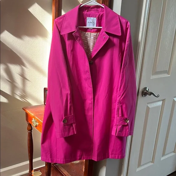 Sam Edelman Mac Water Repellent Cotton
Blend Raincoat trench fuchsia NWOT XL - Picture 6 of 16